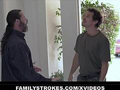 Elena Koshka flashes her trimmed teen pussy to stepbrother teases then tricks him into full taboo cowgirl cum in mouth sex - familystrokes.