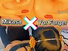 yor forger x mikasa cosplay latina babes flashing big asses who's naughtier? 🔥🍑