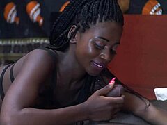 petite babe discovers how to handle that massive cock licking and sucking