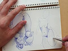 quick doggy style foot fetish sketch with sexy latina ass 💋👣