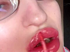 my pink lipstick banana slurp asmr fetish