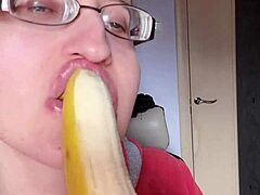 my pink lipstick banana slurp asmr fetish