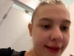 hey check this bbw teen rubbing her fat pussy in changing room closeup