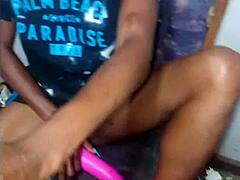 hey slut, vibe that pussy in purple heels!