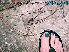 vanya vixen teases with tattooed milf feet and toes fetish