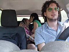 stranded lesbian hitchhikers suck my cock double bj outdoor fuck