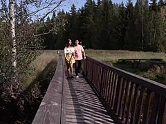 Stepbrother Fills Me with Cum During Our Walk Home Through the Woods