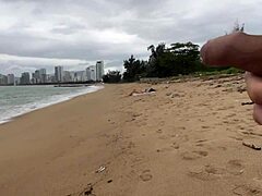 babe can i cum on your tits during beach cock flash?