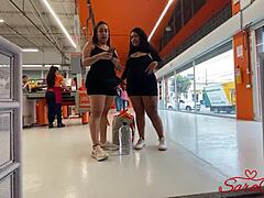 stepsister and i get naughty flashing in supermarket public fun