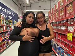 stepsister and i get naughty flashing in supermarket public fun