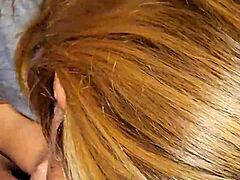 pregnant wife's gaping creampie oozes thick cum slowly