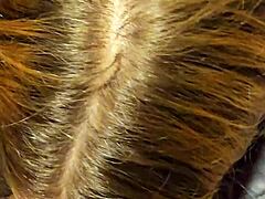 pregnant wife's gaping creampie oozes thick cum slowly