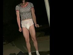 Sissyboy Diapered Outdoors Pees for Neighbor Girl