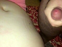 fat princess belly covered in thick cum load