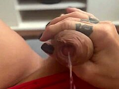 trans wakes morning delicious cumshot delight