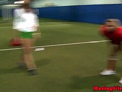 Hazing Lesbos Lick Pussies On Soccer Field