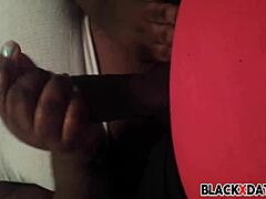 Busty Ebony Delivers Intense Handjob Session