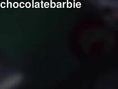 Masked Brunette Gags on Big Black Cock with Sloppy Deepthroat Cumshot