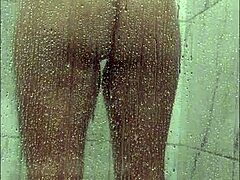 latina milf huge tits shower masturbation ass play