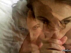 Wife Cuckolds Stepdad with Creampie Eating and Hot POV Blowjob Seduction!