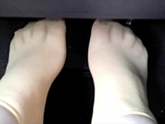 mmm little angel's nylon feet are the best homemade fetish 😍