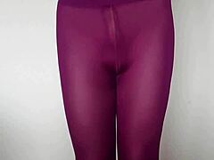Misr4 cums hard on burgundy leggings update