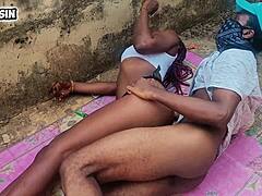 yo, watch this old pussy get railed hard by a young stud outdoors!