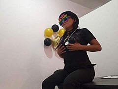 office slut plugs ass to stay horny at work all day