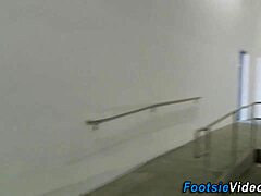 busty babe's feet milk hot cumshot load