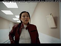 Blonde Blake Blossom Dominates Asian Kimmy Kimm In Wild Lesbian Squirting Parasite Sex!