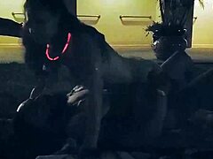 Swinger resort outdoor group doggystyle with monster cocks and long hair