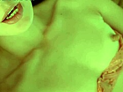 Skinny Brunette Milks Natural Tits Close Up Wet Bed Tease