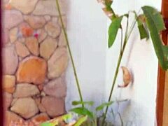 Caught My Hot Friend Naked Showering in Garden on Phone