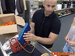 pawnshop amateur sucks balls deep before bent over doggystyle spy cam