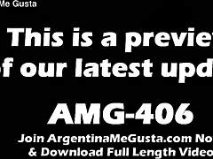 Skinny Brunette Amateur Flaunts Big Tits And Round Ass In Thong Panties