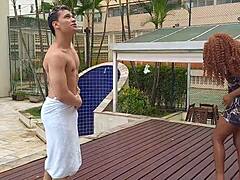 Ebony Pool Beauty Nearly Drowns Me With Mouth And Pussy Action