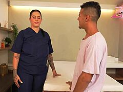 busty colombian milf masseuse bounces her huge tits on client's monster cock