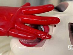 Latex Goddess Spanks Self Masturbates Curvy Tits