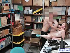 Store Officer Rips Clothes and Face-Fucks Blonde Teen Shoplifter Hard!