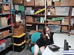 Store Officer Rips Clothes and Face-Fucks Blonde Teen Shoplifter Hard!