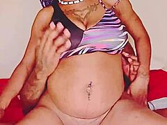 ebony goddess worships tatted king's monster black cock bareback