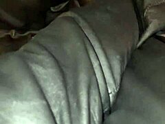 Squeaky leather stilettos grinding fetish ass in heels!