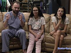 dr tampa gives angel santana her tampa university entrance physical with all the backstage fetish fun