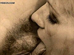 vintage lesbians crave that hairy pussy licking in retro threesome heat