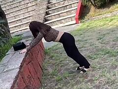 latina milf chases michael myers costume then rides his cock hard