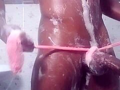 who knew a simple shower could turn into such naughty black homemade fun?