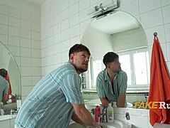 Russian pringle discovers black cock surprise in dorm group fun