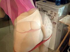 french slut pink corset doggy fuck blowjob rim dildo mess!!