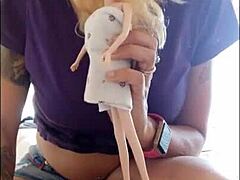 She craves that plastic fuck doll touch on her submissive lesbian milf body