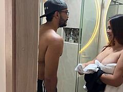 busty babe: neighbor, fix my shower with that monster dick?